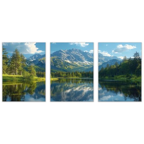 WQBQKKX Grün, grau 3-teiliges Set Wald Leinwand Bilder Bild, Naturbelassener Bergsee GemäLde Poster Bild Wandbilder Restaurant Wohnzimmer Schlafzimmer Wanddekoration-20x30cmx3 Ungerahmt WQBQKKX Grün, grau 3-teiliges Set Wald Leinwand Bilder Bild, Naturbelassener Bergsee GemäLde Poster Bild Wandbilder Restaurant Wohnzimmer Schlafzimmer Wanddekoration-20x30cmx3 Ungerahmt von WQBQKKX