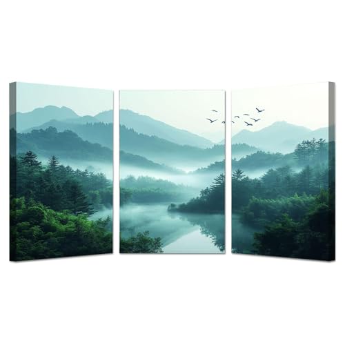 WQBQKKX Grün, weiß 3er Set Wandbilder XXL Wald, Minimalistischer Berg Modern Schlafzimmer Querformat Groß Leinwandbilder Leinwandbild Wandbild Wand Bild-30x45cmx3 Gerahmt WQBQKKX Grün, weiß 3er Set Wandbilder XXL Wald, Minimalistischer Berg Modern Schlafzimmer Querformat Groß Leinwandbilder Leinwandbild Wandbild Wand Bild-30x45cmx3 Gerahmt von WQBQKKX