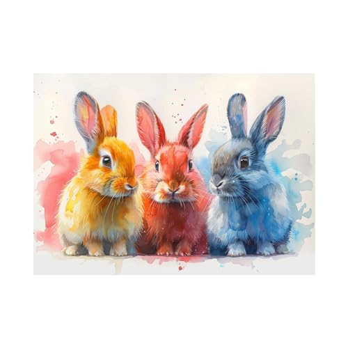 WQBQKKX Kaninchen Bilder Leinwand Ostern Tiere bunt Groß Leinwand Bilder,Gelb, Rot Wandbilder Xxl Kunstdruck Deko FüR Wohnzimmer Schlafzimmer-30x45cm Ungerahmt WQBQKKX Kaninchen Bilder Leinwand Ostern Tiere bunt Groß Leinwand Bilder,Gelb, Rot Wandbilder Xxl Kunstdruck Deko FüR Wohnzimmer Schlafzimmer-30x45cm Ungerahmt von WQBQKKX