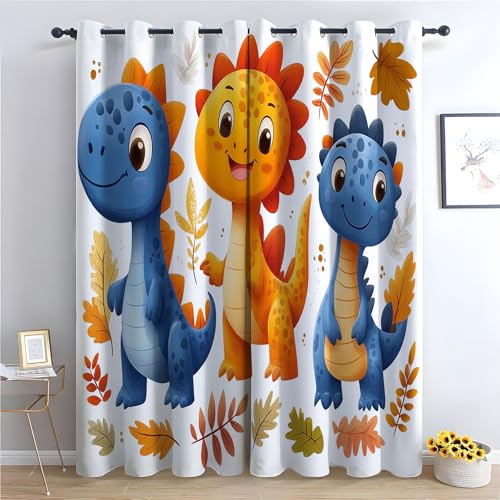 WQBQKKX Mid Century vorhänge für Kinderzimmer Süß, bunt 2er Set, Thermovorhang Kälteschutz Schallschutz für Wohnzimmer Schlafzimmer-H180 x B140 cm (2er Pack) von WQBQKKX