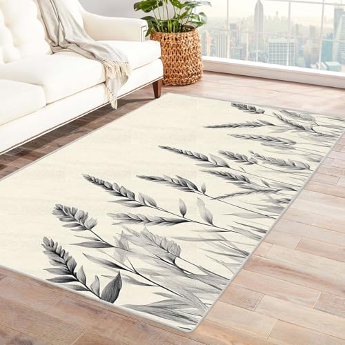 WQBQKKX Vintage Teppich Wohnzimmerteppich Minimal Teppich Wohnzimmer Schlafzimmer Weich Kurzflor & Waschbar & rutschfest Rug(Grau 39)-240x300cm von WQBQKKX