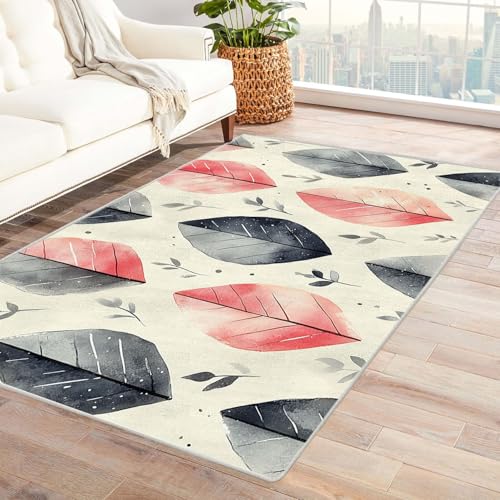 WQBQKKX Vintage Teppich Wohnzimmerteppich Minimalistisch Boho Teppich, Klein Carpet rutschfest, Schlafzimmer, Esszimmer, Büro(Grau 54)-210x300cm von WQBQKKX