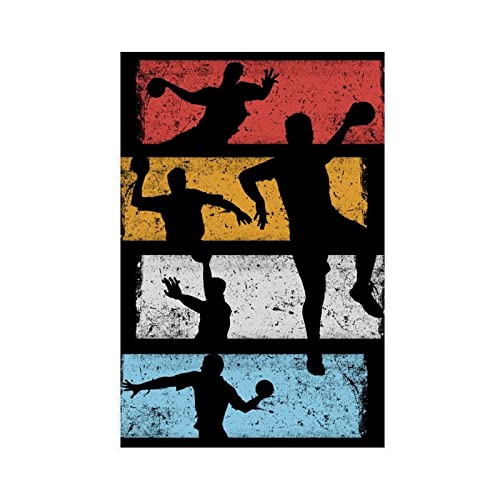 WQBYDS Bild Auf Leinwand 50 * 70cm Senza Cornice Pallamano Vintage Colorato Retrò Sport Decorativo Tela Wall Art Soggiorno Poster Camera da letto von WQBYDS