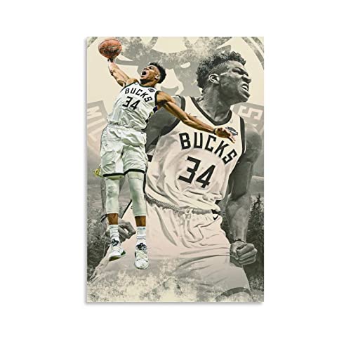 WQBYDS Poster und Drucke 60 * 90cm Senza Cornice Giannis Antetokounmpo Poster Canvas Wall Art Pictures for Bedroom Wall Art Gifts Decor von WQBYDS