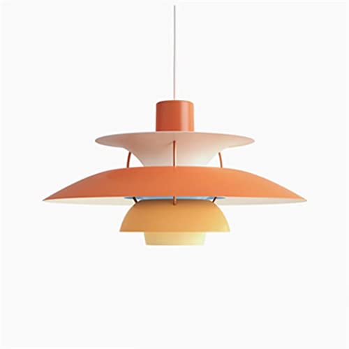 WQCSH Pendelleuchte Kreativer Moderner Minimalistischer Einfachheit Kronleuchter Dänemark Design Hängeleuchte Für Esszimmer Wohnzimmer Küche Restaurant lagern Kaffee Büro Schmücken 30CM -(Orange) von WQCSH