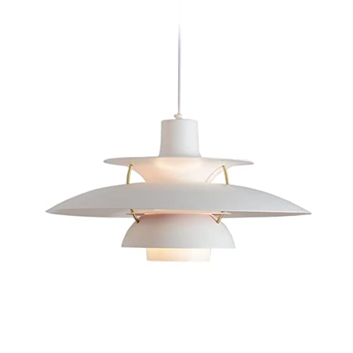 WQCSH Pendelleuchte Kreativer Moderner Minimalistischer Einfachheit Kronleuchter Dänemark Design Hängeleuchte Für Esszimmer Wohnzimmer Küche Restaurant lagern Kaffee Büro Schmücken 30CM -(Weiß) von WQCSH
