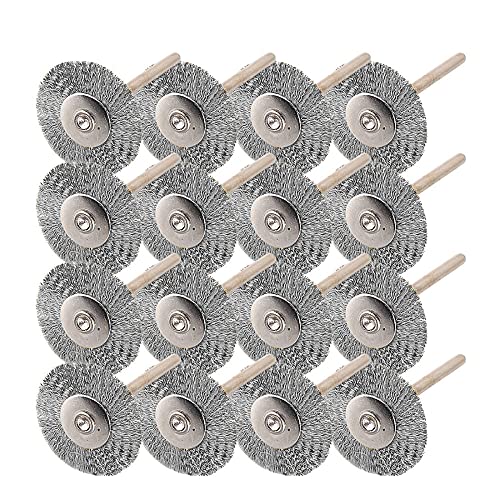 16pcs Edelstahl Drahtrundbürsten Set Kit für Mini Bohrer Rotary Tools Polieren Dremel Bürstenzubehör,Stahl von WQDWF