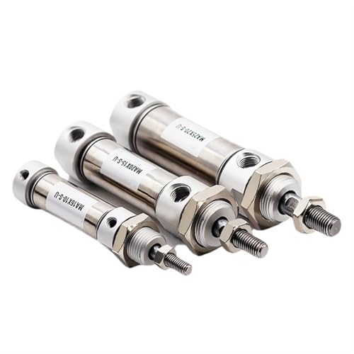 WQGQPXOB Mini-Pneumatikzylinder MA25-25X50 * 75X100 * 125X150X200S-U Rundkopf-Edelstahl-Doppeltwirkend 1 Stück(Stroke 10mm) von WQGQPXOB