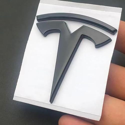 Auto-Embleme für Tesla Modell X 2015-2023,Car Center Grill Logo Abzeichen Aufkleber Grill/Vorne/Hinten Kofferraum Logo 3D Schilder Auto Styling Karosserie Armaturen,A von WQIUTT