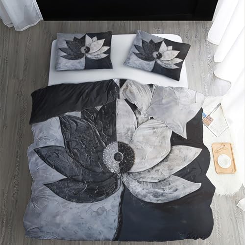 WQIZXCW Yin Und Yang Bettwäsche 155x220 - Lotusblüte Motiv, Weiche und Angenehme Microfaser Bettbezug Set 2 Teilig, 1 Kissenbezug 80x80, mit Reißverschluss, Wendebettwäsche & Zimmer Deko WQIZXCW Yin Und Yang Bettwäsche 155x220 - Lotusblüte Motiv, Weiche und Angenehme Microfaser Bettbezug Set 2 Teilig, 1 Kissenbezug 80x80, mit Reißverschluss, Wendebettwäsche & Zimmer Deko von WQIZXCW