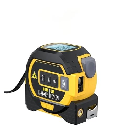 3-in-1 Infrarot-Laser-Bandmaß, Das allmächtige Lineal, Digitales Bandmaß mit Laser, Laser-Entfernungsmesser mit LED-Anzeige(Yellow) von WQKISS