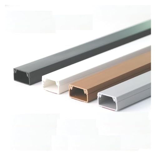 Quadratischer Kabelkanal aus PVC, selbstklebende Kabelführung for Verstecken von Kabeln, Kabelmanagement for das Home Office, 1 m(Grey,15x10mm) von WQKISS
