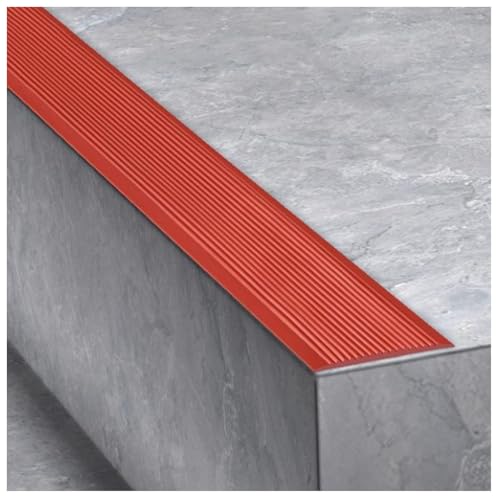WQKISS Selbstklebender Treppenstufenkantenschutz for den Innen- und Außenbereich, 5 cm breite PVC-Treppen-Antirutschstreifen for Stufenrampen, Klebestreifen(Red,2m) von WQKISS