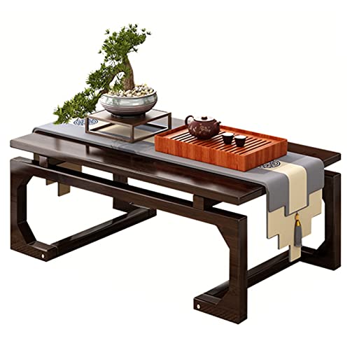Tisch Couchtisch Erkerfenstertisch Faltbarer japanischer Tatami-Teetisch Massivholz-Sitz-Schlafzimmer-Erkerfenstertisch Arbeitstisch Computertisch (Color : Black Walnut, S : 80 * 50 * 30cm) von WQMDZ