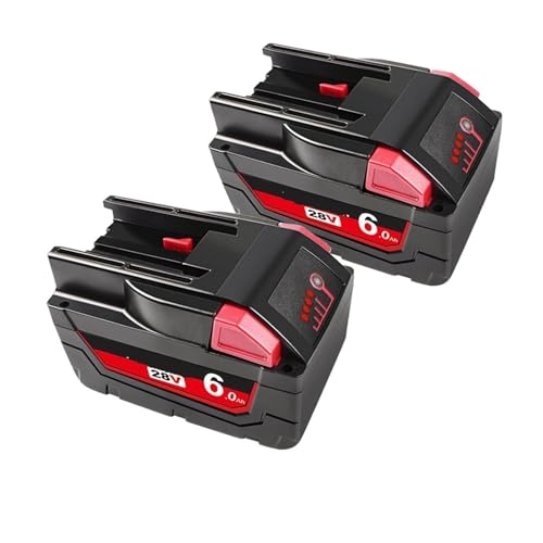 6000 mAh M28 Akku Lithium-Ersatzakkus. Kompatibel mit Milwaukee. 28 V M28 48-11-2830 0730-20 Werkzeugakku(2PCS) von WQMEOR
