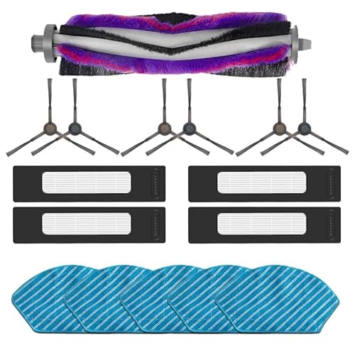 Hauptseitenbürste, HEPA-Filter, Wischtuch. Kompatibel mit Midea. M7 PRO M7 MAX Roboterstaubsauger-Zubehör, Ersatz(16 pieces) von WQMEOR