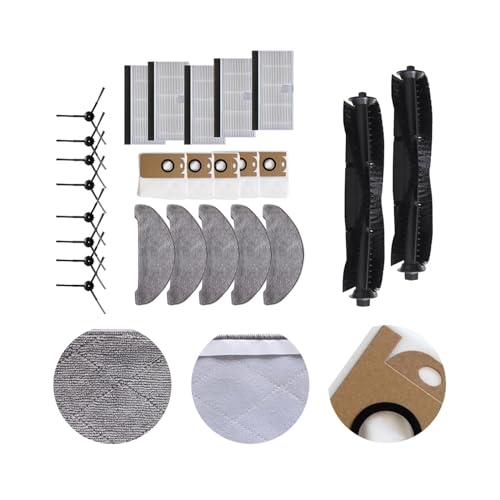 Kehrmaschinen-Ersatzteilset, kompatibel mit Laresar L6 Pro, kompatibel mit Ultenic T10. Roboter-Staubsauger, Wischpads, Staubbeutel, Ersatzzubehör von WQMEOR