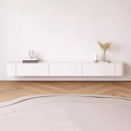 Schwebendes TV-Element 140/160/180cm Schwebendes TV-Element Wandmontiertes TV-Element Hängendes TV-Element Aus Massivholz Für Wohnzimmer Und Büro(140 * 20 * 24CM) von WQMHOME