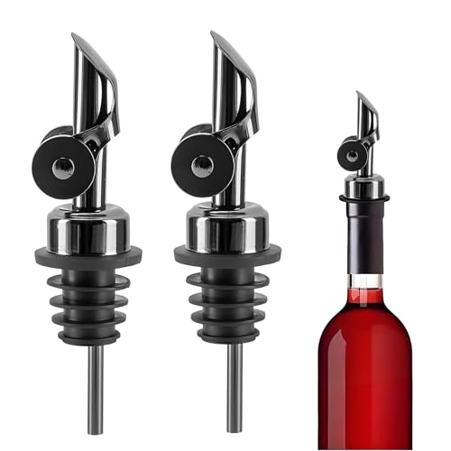 2 Stück Ausgießer Für Ölflaschen,Öl Ausgießer,Ausgießer,Ausgießer Spirituosen,Ausgiesser Fuer Essig Und Oel,Schnaps Ausgießer,Schnapsausgießer,Olivenöl Ausgießer(Grau Metallic) von WQNNQW