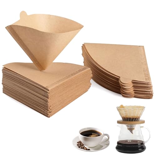 200 Stück Kaffeefilter Größe 1,Kaffeefilter 101,Coffee Filter Paper,V-Förmiger Kaffeefilter Papier,Kegel Kaffeefilter,Für Kaffeemaschinen Kaffeekanne Filterbecher (1-2 Tassen) von WQNNQW