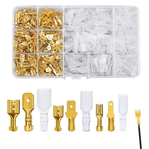 315 Stück Kabelschuhe Set,2,8 Mm 4,8 Mm 6,3 Mm Kabelstecker Set,Kabelschuhe, Kabelschuhe Flachstecker,Flachsteckhülsen Set,Für Car Audio Lautsprecher von WQNNQW