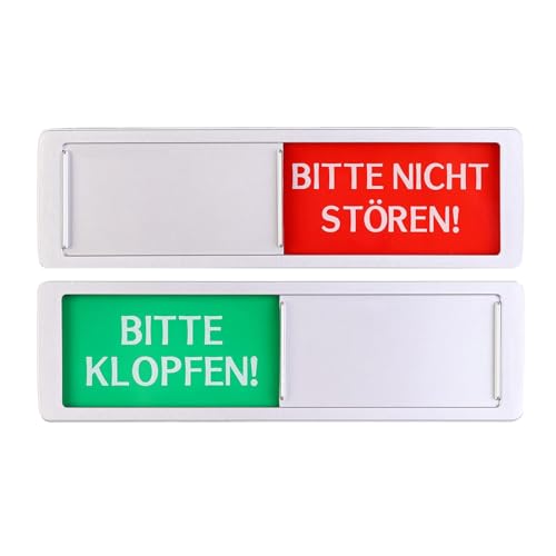 Klopfen Bitte Nicht Stören Schild Schiebe,Nicht Stören Türschild,Klebeschild Bitte Klopfen, Türschilder Schiebeschild Mit Magnetauflage Und Klebepads,Für Büro Und Toilette (17,7 X 5.2 X 0,5 Cm) von WQNNQW