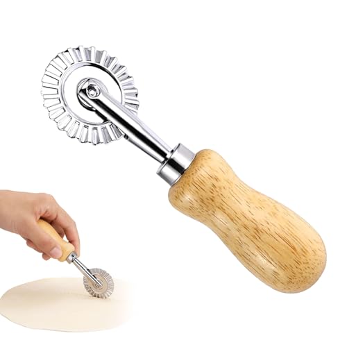 Teigschneider,Teigrädchen,Teigrad,Nudelschneider,Ravioli Ausstecher,Ravioli Roller,Gezähnter Teigrad Mit Einzelner Klinge,Pasta Cutter Wheel,Nudelschneider-Rad,Spülmaschinenfest von WQNNQW