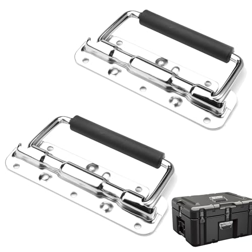 WQNNQW 2 Stück 140mm Klappgriff,Tragegriff,Kistengriff,Gefedert Kistengriff,Klappgriff Griff,Silber Griffe, Metall Griffe Für Toolbox Tü,Lautsprecherboxen,Werkzeug Boxen von WQNNQW