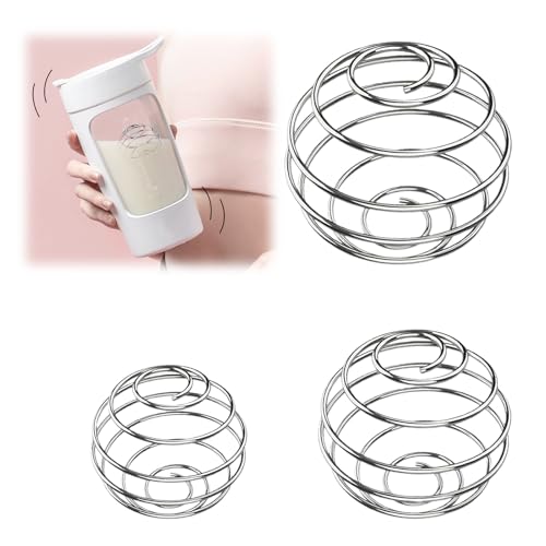 WQNNQW 3 Stück Edelstahl Shaker Kugel,Shaker Ball,Protein Shaker,Metall Ball, Frühling Kugeltyp Blender,Für Protein Gemischte Getränke(3 Größen) von WQNNQW