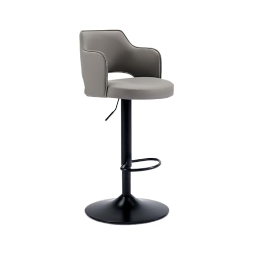 WQQYU6HKF Barhocker 62–83 cm hohe Barhocker, Bar, Restaurant, Café, hohe Hocker, moderner Kücheninsel-Stuhl, drehbar Barhocker für die Küche(Grigio) von WQQYU6HKF