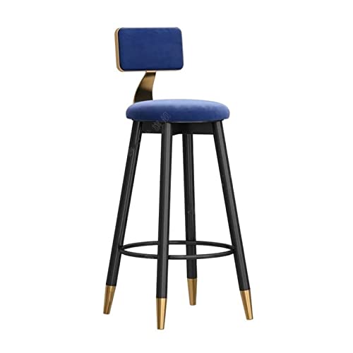 WQQYU6HKF Barhocker 75 cm/29,52 Zoll moderner, modischer Rezeptionshocker, Barstuhl mit Rückenlehne, praktischer Esszimmerstuhl Barhocker für die Küche(Blue) von WQQYU6HKF