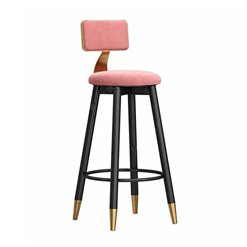 WQQYU6HKF Barhocker 75 cm/29,52 Zoll moderner, modischer Rezeptionshocker, Barstuhl mit Rückenlehne, praktischer Esszimmerstuhl Barhocker für die Küche(Pink) von WQQYU6HKF
