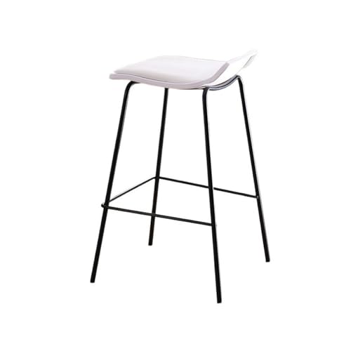 WQQYU6HKF Barhocker Einfache Barhocker Eisen Hochhocker Barstuhl Coffee Shop Inselstuhl Schwarz Moderne Barhocker Barhocker für die Küche(Weiß) von WQQYU6HKF