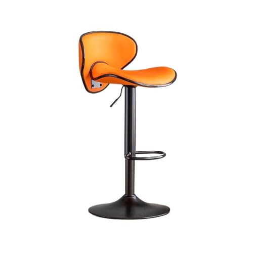 WQQYU6HKF Barhocker Leichte, luxuriöse europäische Barhocker mit Rückenlehne, Lift-Bar, Eisen, kreativer Kücheninselstuhl, PU-Leder, hohe Hocker Barhocker für die Küche(Orange) von WQQYU6HKF