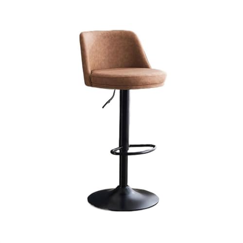 WQQYU6HKF Barhocker Moderner Leichter Luxus-Haushaltsmode-Kücheninselstuhl 60-80 cm Lift-Schwenkrückenlehne Barhocker Eisen-Hochstuhl Barhocker für die Küche(Bruin) von WQQYU6HKF