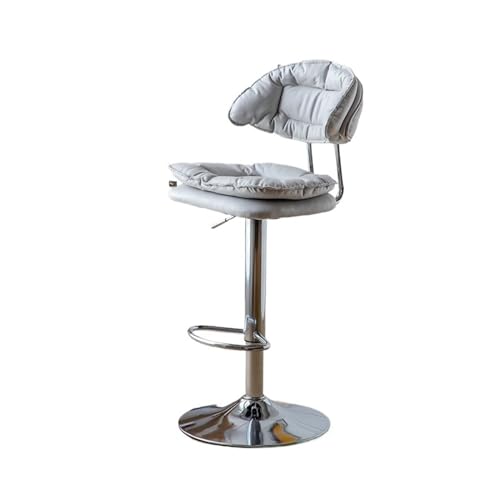 WQQYU6HKF Barhocker PU Leder Einfache Rückenlehne Haushalt Hohe Hocker 60-80 cm Lift Drehbare Bar Stuhl Restaurant Bar Stuhl Barhocker für die Küche(Grigio) von WQQYU6HKF