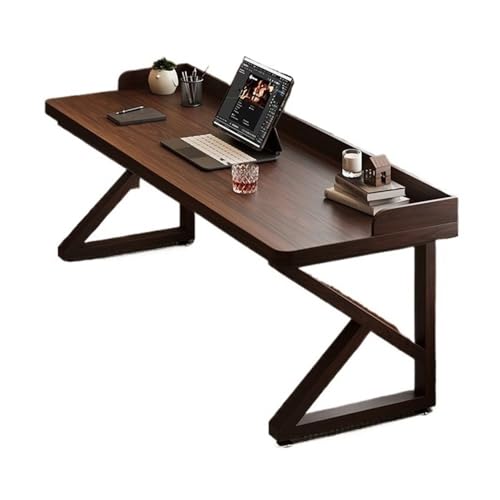 WQQYU6HKF PC-Tisch Moderner Schreibtisch in Walnussfarbe for das Home Office mit K-förmigen Beinen, geräumiger minimalistischer Laptop-Schreibtisch aus Massivholz Kleiner Schreibtisch(M) von WQQYU6HKF