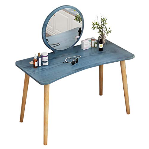 WQQYU6HKF Schminktische Schminktisch/runder Spiegel-Schminktisch und Schreibtisch, breite Tischplatte, for Schlafzimmer Kosmetiktisch(Color:Blue) von WQQYU6HKF