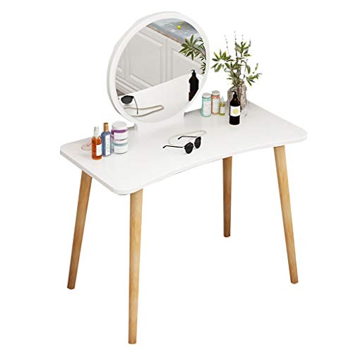 WQQYU6HKF Schminktische Schminktisch/runder Spiegel-Schminktisch und Schreibtisch, breite Tischplatte, for Schlafzimmer Kosmetiktisch(Color:White) von WQQYU6HKF