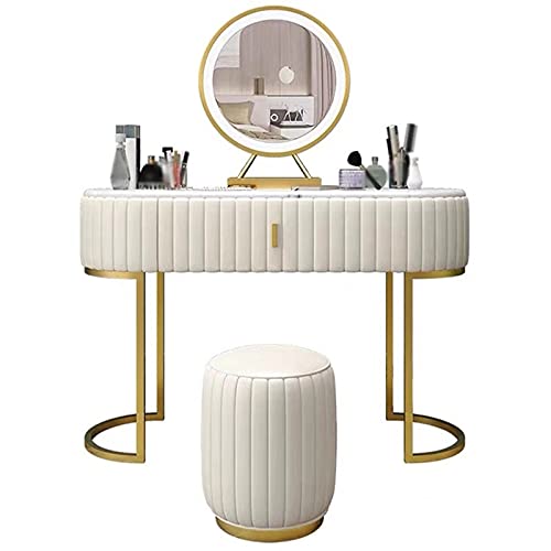 WQQYU6HKF Schminktische Weißer Luxus Nordic Dressing Tisch Home Kommoden Modernes Ankleidekabinett Schlafzimmer Möbel Eitelkeit Dressing Tisch mit Schublade Kosmetiktisch(Size:120cmm) von WQQYU6HKF