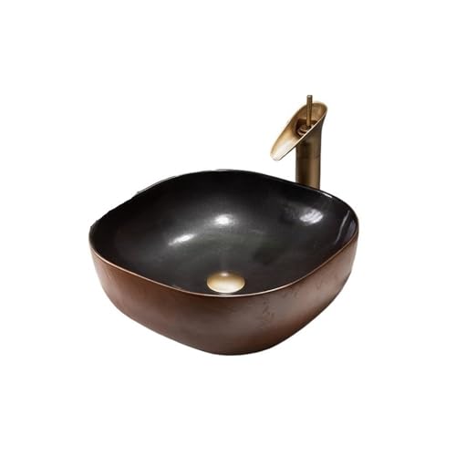 WQQYU6HKF Waschbecken Verdicktes Keramikwaschbecken im Retro-Stil, quadratisch, Aufsatzwaschbecken, geeignet for kleine Garderoben Aufsatzwaschbecken WQQYU6HKF Waschbecken Verdicktes Keramikwaschbecken im Retro-Stil, quadratisch, Aufsatzwaschbecken, geeignet for kleine Garderoben Aufsatzwaschbecken von WQQYU6HKF
