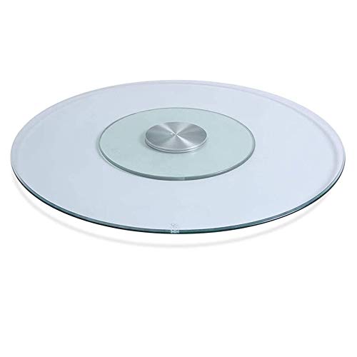 WQSQ 360° Drehbar Servierplatte Rund Tisch Drehteller Gehärtetem Glas Lazy Susan Großer Drehplatte Für Küchen-Esstisch, Transparent Doppelglas Design - ∅60/70/80cm von WQSQ