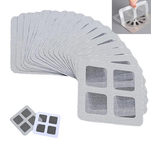 WQTHU Einweg-Filterflicken,100 Stück Einweg-Filterflicken für Abflüsse,Einweg-Haar-Abflussaufkleber,Einweg-Abflussabdeckungen für Dusche,Waschbecken,Badewanne (50PCS) von WQTHU