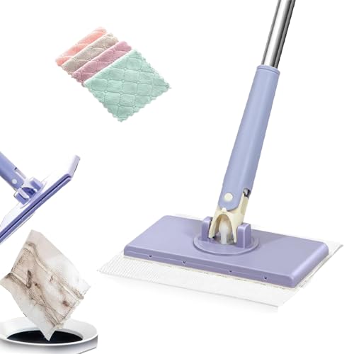 WQTHU Mini-Mopp mit automatischem Tuchwechsel,Um 360° drehbarer,automatischer Tuchwechsel-Mopp,kompatibel mit Gesichtstüchern und -tüchern,Lazy Mop für Badezimmer,Küche (A) von WQTHU