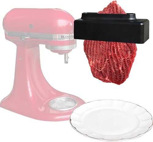 Fleischklopfer, kompatibel mit Kitchenaid Standmixer, Schweinefleisch-Steakklopfer, Fleischwürfel-Aufsatz, Edelstahl-Zahnräder, spülmaschinenfest (schwarz) von WQV