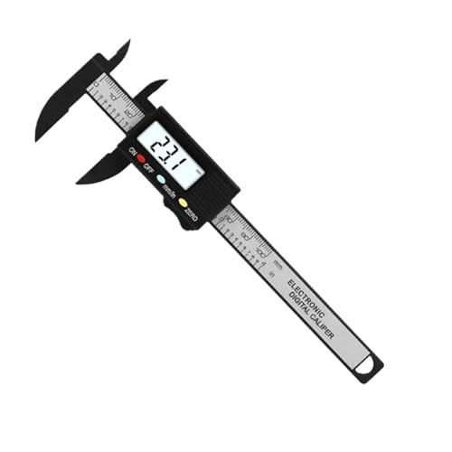 0-100 mm digitaler Messschieber aus Edelstahl, Kunststoff-Messschieber, Mini-Messschieber, Mikrometer, Dickenmesswerkzeug(Carbon fiber) von WQWGTLPLVN