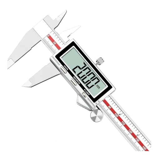 Digitalanzeige Messschieber Edelstahl 0-150mm/6 Zoll 0,01mm Elektronisches Lineal Längenmessung von WQWGTLPLVN