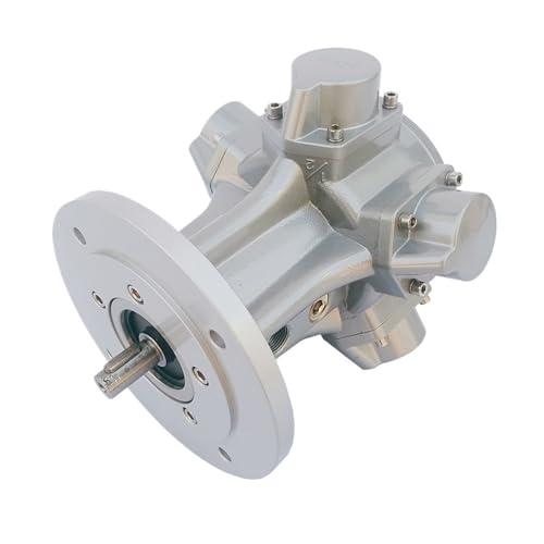 Pneumatischer Kolbenmotor mit Drehein- und -auslass kann mit einem Getriebe und stufenloser Drehzahlregelung ausgestattet werden(M4 round flange) von WQWGTLPLVN