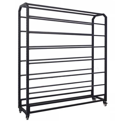 Kommerzieller Textilstoff-Präsentationsständer mit verstellbarer Aufhängestange, beweglicher, robuster Organizer-Halter, für Vinylrollen/Lederrollen/Fensterfolie, 130 cm (130 cm, 8 Stangen) (175 von WQZzjm
