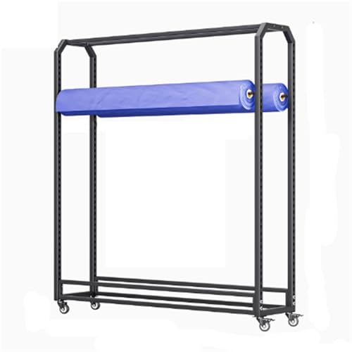 Textilrollen-Organizer-Halter mit Rädern, Aufbewahrungsregal für Farbwechselfolien im Auto mit verstellbarer Aufhängestange, kommerziell, für Vinylrollen, PVC-Folie, Autofensterfolie (160 cm, 10 von WQZzjm
